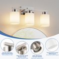 thumbnail image 3 of Lámpara de Baño PARTPHONER de 3 Luces en Níquel Cepillado, 3 of 9