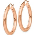 thumbnail image 2 of 14K Rose Gold Polished 4mm Tube Hoop Earrings (35 X 4) Made In Peru tf827, 2 of 5