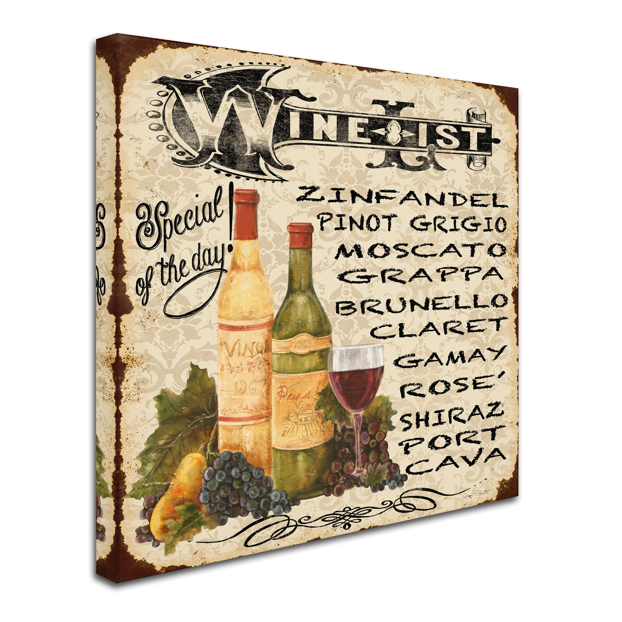 Trademark Fine Art 'Wine 3' Canvas Art by Jean Plout