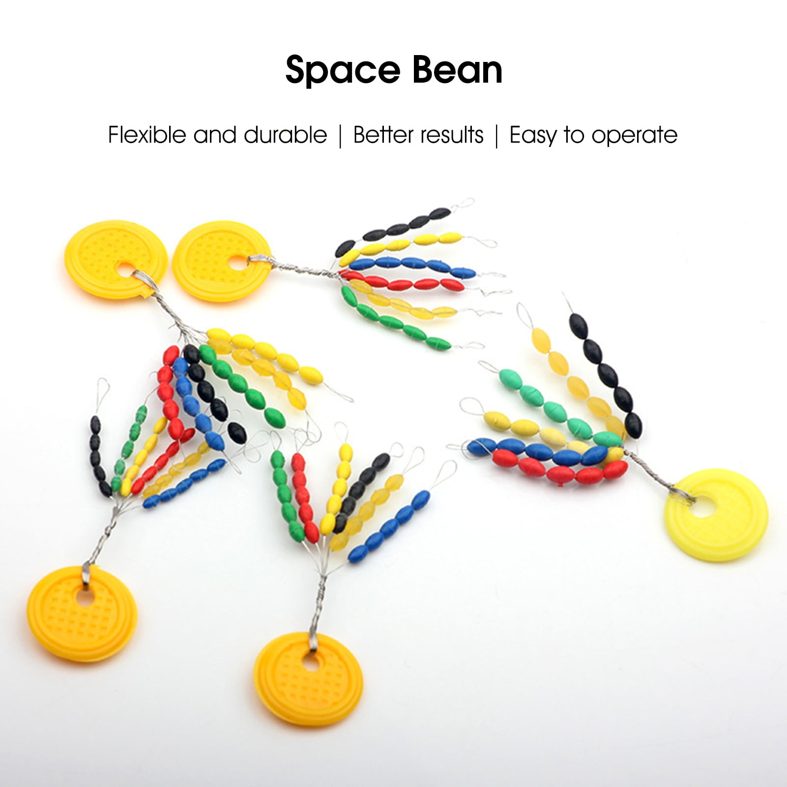 Juhai Rubber Space Beans Bobber Colorful Stable Oval Design Float Space  Beans for Fishing 