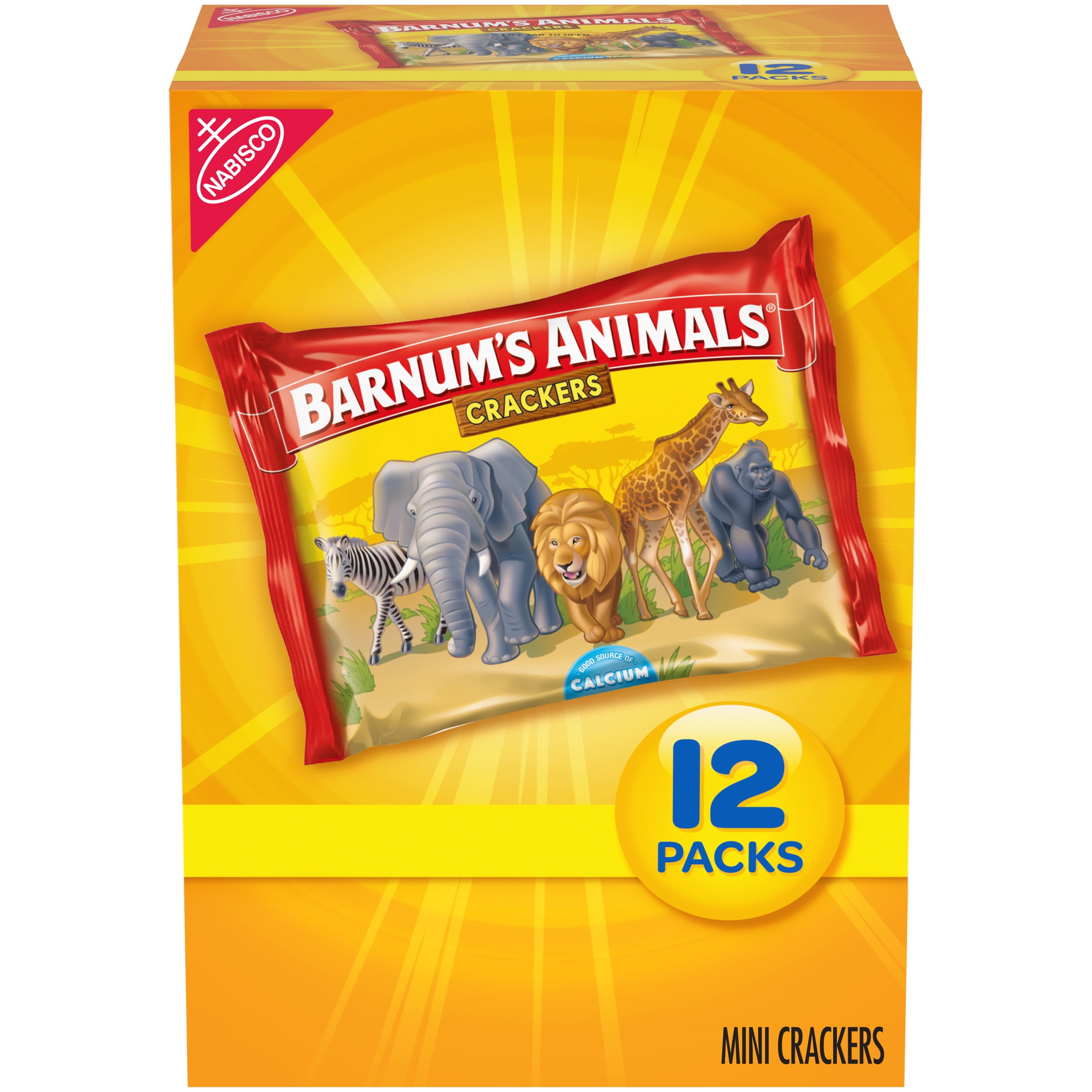 Barnum's Original Animal Crackers, 12 1 oz Snack Packs