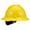 Yellow, variant on MSA 454733 V-Gard Full-Brim Hard Hat with Staz-on Pinlock Suspension  Polyethylene Shell, Superior Impact Protection, Self Adjusting Crown Straps - Standard Size in White - Item Name
