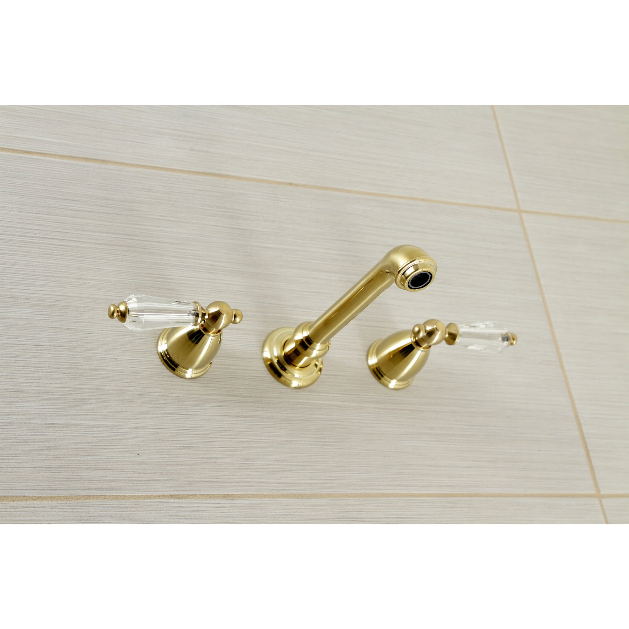 Kingston Brass KS7027WLL Wilshire Two-Handle Wall Mount Roman Tub Faucet, Brushed Brass