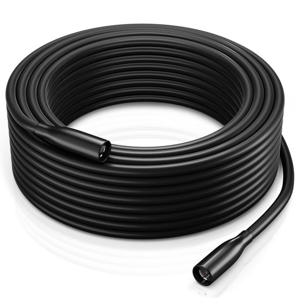 Coaxial Cable 100ft, Triple Shield - Outdoor RG6 Coax Cable, TV Cable for Digital TV Aerial, Satellite Cable - Cable Cord Cable Wire- with Gold Plated F Connectors - Black, 100 Feet