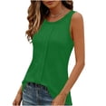 thumbnail image 6 of Miluxas Pleated Tank Tops for Women Crew Neck Sleeveless Dressy Casual Work Tank Top Summer Army Green L(L), 6 of 7
