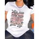 thumbnail image 1 of Camiseta Para Mujer De Verano Cuello RedondoValentine's Day Gift, His love is like flowers and butterflies, roses, butterflies colorful pattern Camisetas de verano para mujer, manga corta, cuello re, 1 of 6