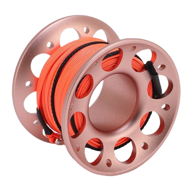 Carrete De Línea De Pesca De Aluminio, Carrete De Buceo, Despliegue De Línea De Marcador De Aluminio Con Gancho Doble De Acero Inoxidable Para Operaciones Marinas