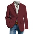 thumbnail image 4 of Pandaie Boys Wedding Fit Formal Suit Corduroy Lapel Single Breasted Blazer Jacket for Dress Up Outfits Wine,7-8 Years, 4 of 6