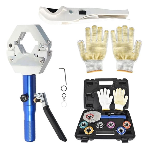Hydraulic A/C Hose Crimper Hydra-Krimp Crimping Tool Handheld Hydraulic Clamp A/C Set with 7 Pairs of Dies for Barbed and Beaded Hose Fittings IG-71500