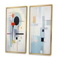thumbnail image 3 of Designart "Beige Blue Suprematism Serene composition II" Abstract Suprematism Framed Wall Art Set Of 2 - Multi-Color Abstract Framed Canvas Set For Living Room Decor, 3 of 7
