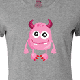 thumbnail image 4 of Inktastic Cute Monster, Smiling Monster, Pink Monster, Horns Women's T-Shirt, 4 of 5