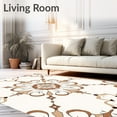 thumbnail image 2 of ODIKA 5'x7' Machine Washable Non-Slip Area Rug, Elegant Swirling Abstract Medallion Design High Traffic Rug with Pad, Brown, 660973, 2 of 8