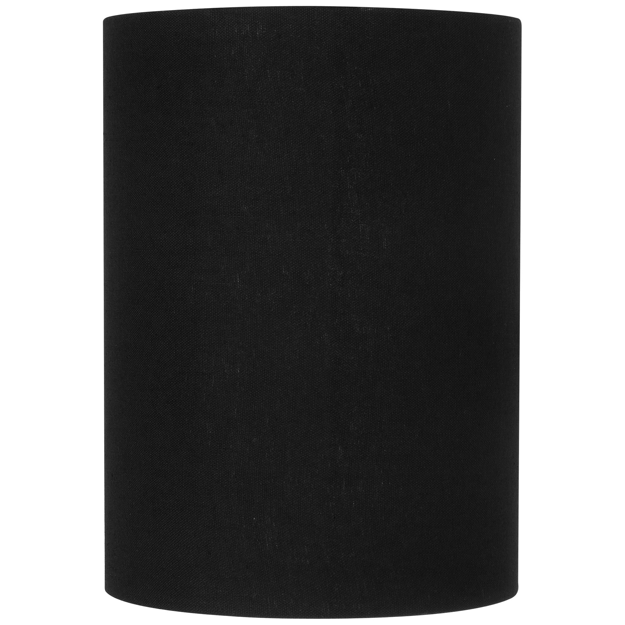 Brentwood Black Linen Small Cylinder Lamp Shade 8' Top x 8' Bottom x 11' High (Spider) Replacement with Harp and Finial
