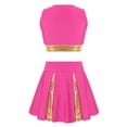 thumbnail image 2 of TiaoBug Uniforme de Cheerleading pour Filles, Haut Court Sans Manches avec Jupe Plissée, Danse, Rose Vif 6, 2 of 7