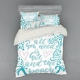 thumbnail image 2 of Ambesonne Saying Bedding Set 3 Pcs, Wavy Lines Nautical Love, Twin, Pale Pink Pale Blue, 2 of 3