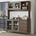 thumbnail image 2 of Wardrobe Closet Freestanding Closet Cabinet with Wide Drawers Hanging Rod Armoire Clothes Organizer for Bedroom Kids' Room Dorm My Lux Decor Round, 2 of 46