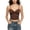 Coffee, variant on Womens Twist Front V Neck Tank Top Spaghetti Strap Crop Tops Double Lined Camisole Summer