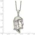 thumbnail image 5 of Stainless Steel Cable Necklace with Pendants Chain Chisel Polished Jesus Silhouette Pendant on a 22 inch 25.28 mm, 5 of 5