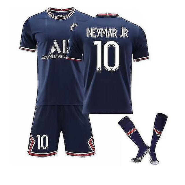 Neymar Jr 10 Home 2021-2022 Season Paris Soccer Jersey Set-18(100-110cm)- BmatwkZeng Bmatwk Jersey