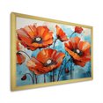 thumbnail image 2 of Designart "Tranquil Poppies Blue and Red" Floral Framed Wall Art Decor - Traditional Red Poppies Hallway Framed Wall Art Decor, 2 of 6