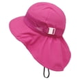 thumbnail image 4 of nsendm Kid's Sun Hat Wide Brim UPF 50+ Hat For Toddler Boys Girls Bucket Hat Kids Soft Mittens Hat Hot Pink Small, 4 of 5