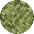 thumbnail image 1 of Ahgly Company Machine Washable Indoor Round Transitional Fern Green Area Rugs, 3' Round, 1 of 7