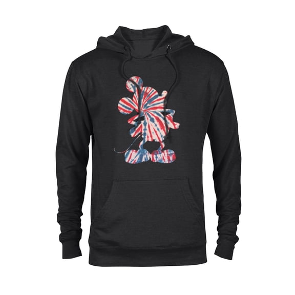 Disney Mickey Mouse Red White Blue Tie Dye - Pullover Hoodie for Adults - Customized-Black