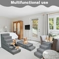 thumbnail image 6 of Dog Steps for High Beds 30-32" H, 6-Step Dog Stairs for Small Dogs, 33D Foam Pet Steps for High Bed Climbing, Non-Slip Balanced Pet Stair Ramps for Bed Indoor, Grey, 6 of 12