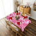 thumbnail image 2 of Valentines Day Tablecloth Love You and Pink Heart Table Cloth Waterproof Machine Washable Tablecloth for Valentines Wedding Decoration, 60 x 120 Inch, 2 of 6