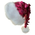 thumbnail image 6 of Tisuna Women Christmas Hats Sequin Print Stretchy Beanie Hat Fashion Soft Autumn Winter Ladies Santa Headwear Hot Pink, 6 of 7