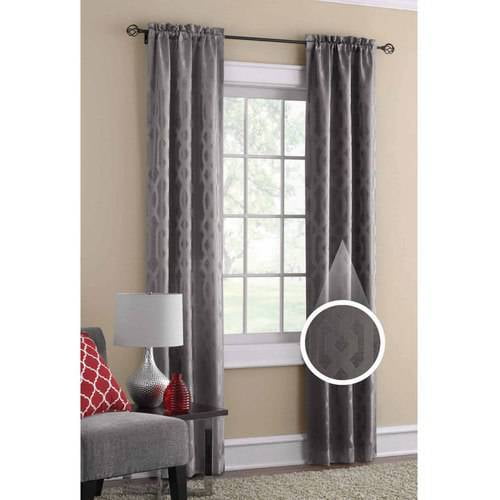 Mainstays Geometric Jacquard Window Curtain Panel Pair