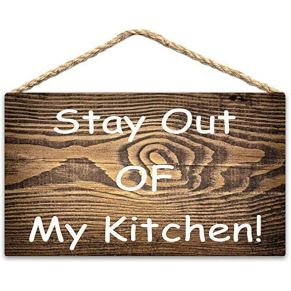 Stay Out of My Kitchen For Front Door Funny Vintage Farmhouse Home Garden Club Bar Holiday Living Room, Seaside Beach Wood Sign 8x12 Inch