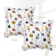 thumbnail image 3 of Bingfone Decorative Pillow Covers 16"x16" Rocket Planets Couch Pillow Cases Modern Farmhouse Covers for Couch Sofa Bed, 3 of 9