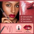 thumbnail image 4 of Juego de lápiz labial líquido mate + delineador de labios, maquillaje de esmalte de labios, brillo de labios de terciopelo rojo y negro desnudo, Kits de cosméticos de tinte de labios de larga duración, 4 of 5