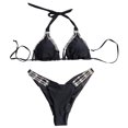 thumbnail image 6 of Sngxgn Women's Bikini Sets High Waisted Two Piece Sporty Swimsuits High Cut Tummy Control Bathing Suits(Black,S), 6 of 8