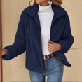 thumbnail image 2 of Women's Jacket Warm Zippered Long Sleeve Lapel Coat Soft Solid Color Outerwear for Autumn Winter Comfort, 2 of 2