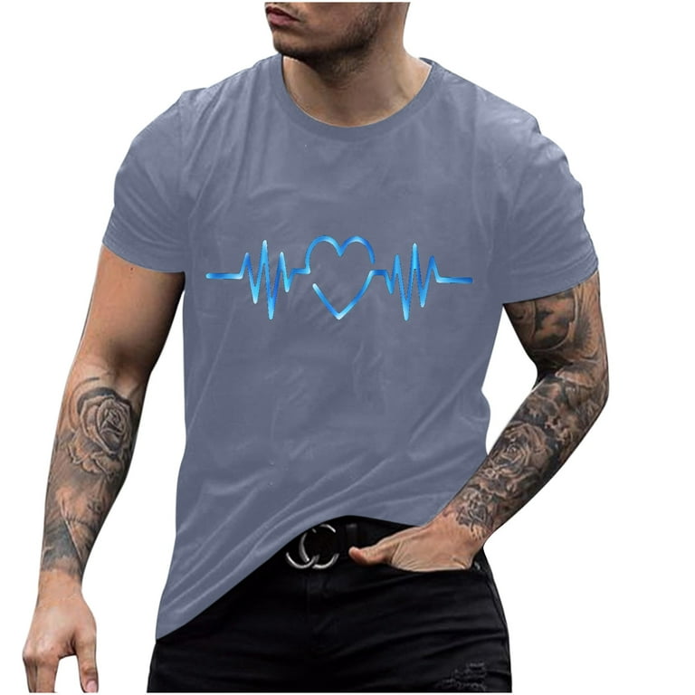 jsaierl Mens Valentines Days Shirts Novelty 3D Love Heart Graphic