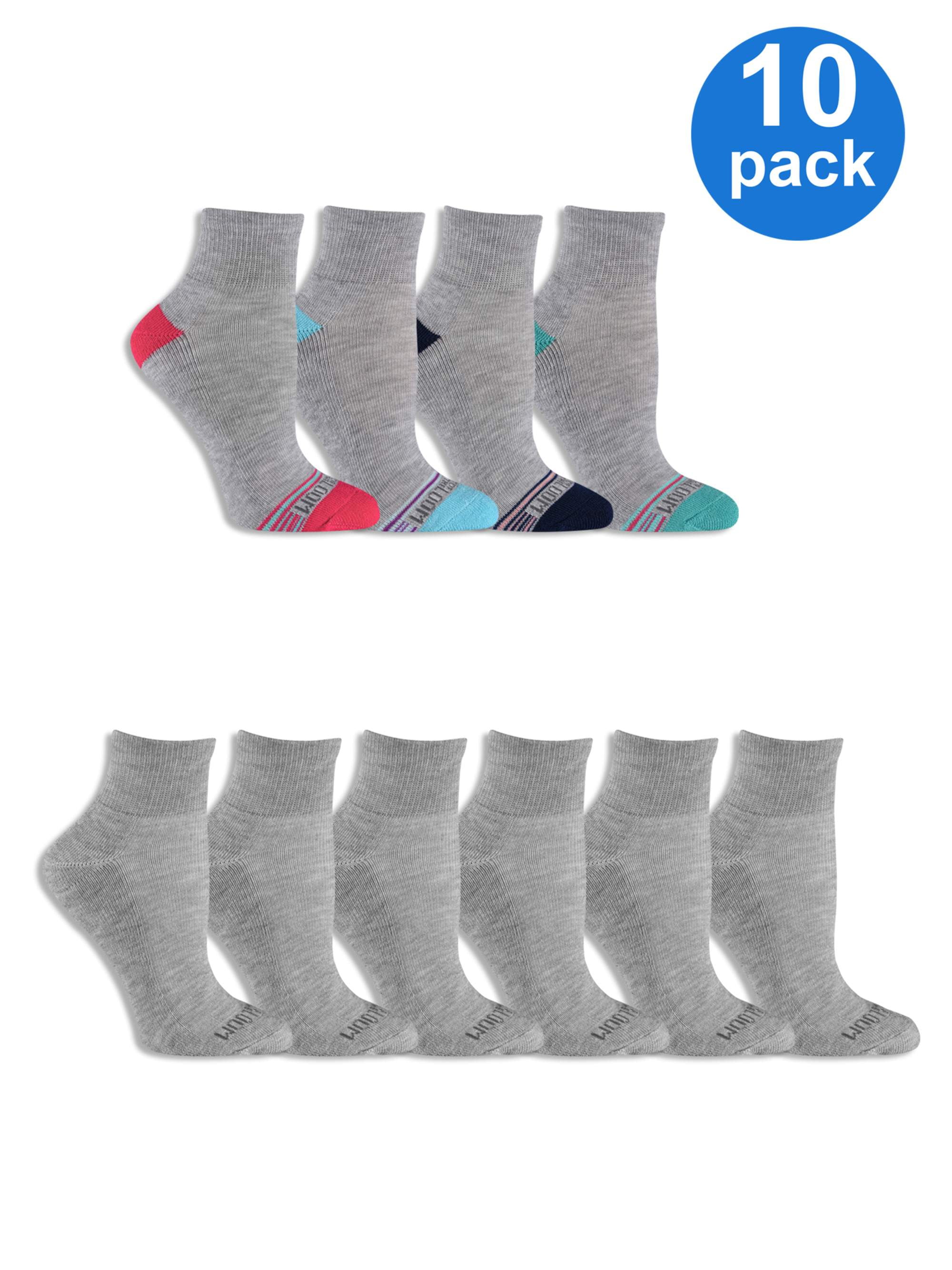 ladies cotton everyday ankle socks without bulky toe seams size M grey white blk