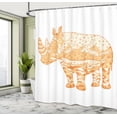 thumbnail image 5 of Ambesonne Animal Shower Curtain, Zentangle Animal Africa Art, 69"Wx84"L, Pale Orange Orange, 5 of 5