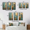 thumbnail image 4 of Designart "Vintage Gold on Turquoise Kintsugi Glam III" Modern Geometric Framed Wall Art Set Of 3 - Gold Abstract Geometric Frame Gallery Wall Set For Home Decor, 4 of 6