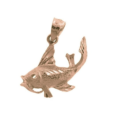14K Rose Gold Bass Pendant - 25 mm