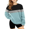 thumbnail image 2 of cfhntfmh Toddler Girls Boys Sweatshirt Soft Crewneck Long Sleeve Oversized Tops Fashion Color Block Pullover Shirts, 2 of 4