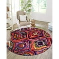 thumbnail image 5 of Unique Loom Estrella Collection Area Rug - Magnolia (8' Round Multi/Black), 5 of 7