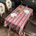 thumbnail image 2 of Red Christmas Pattern Rectangle Tablecloth 60"x102",Waterproof Polyester Rectangle Table Cloth, Wipeable Spillproof Polyester Tablecloth for Dining, Camping, Indoor and Outdoor, 2 of 6