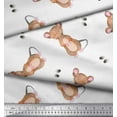 thumbnail image 2 of Soimoi White Georgette Viscose Fabric Footprints & Mouse Kids Decor Fabric Printed Yard 44 Inch Wide, 2 of 3