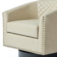 thumbnail image 5 of DREAMSIDEA Swivel Club Chair for Living Room, PU Leather Swivel Barrel Accent Chair Comfy Single Reading Armchair - Beige, 5 of 7