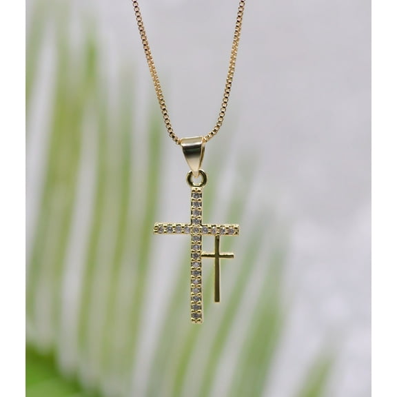 Eden Merry by James Lawrence 344918 Eden Merry Double Cross Necklace, Gold