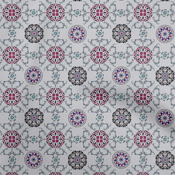 oneOone Viscose Chiffon Gray Fabric Asian Suzani Sewing Craft Projects Fabric Prints By Yard 42 Inch Wide