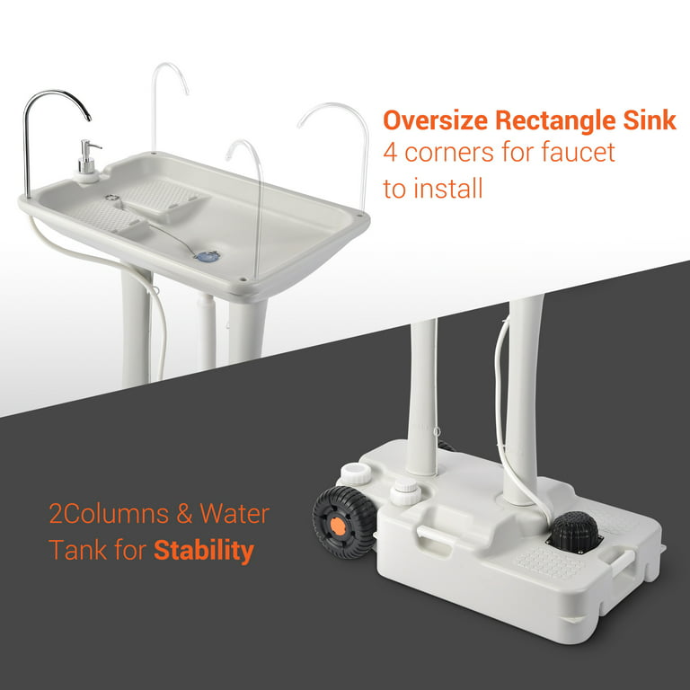 Yescom Portable Hand Wash Stand Camping Sink with Soap Dispenser & Towel  Holder Water Capacity Hand Washing Station Safe HDPE for Outdoor