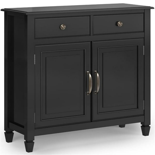 Connaught Armoire de Rangement d'Entrée Traditionnelle en Bois Massif de 40 Pouces de Large, Noire